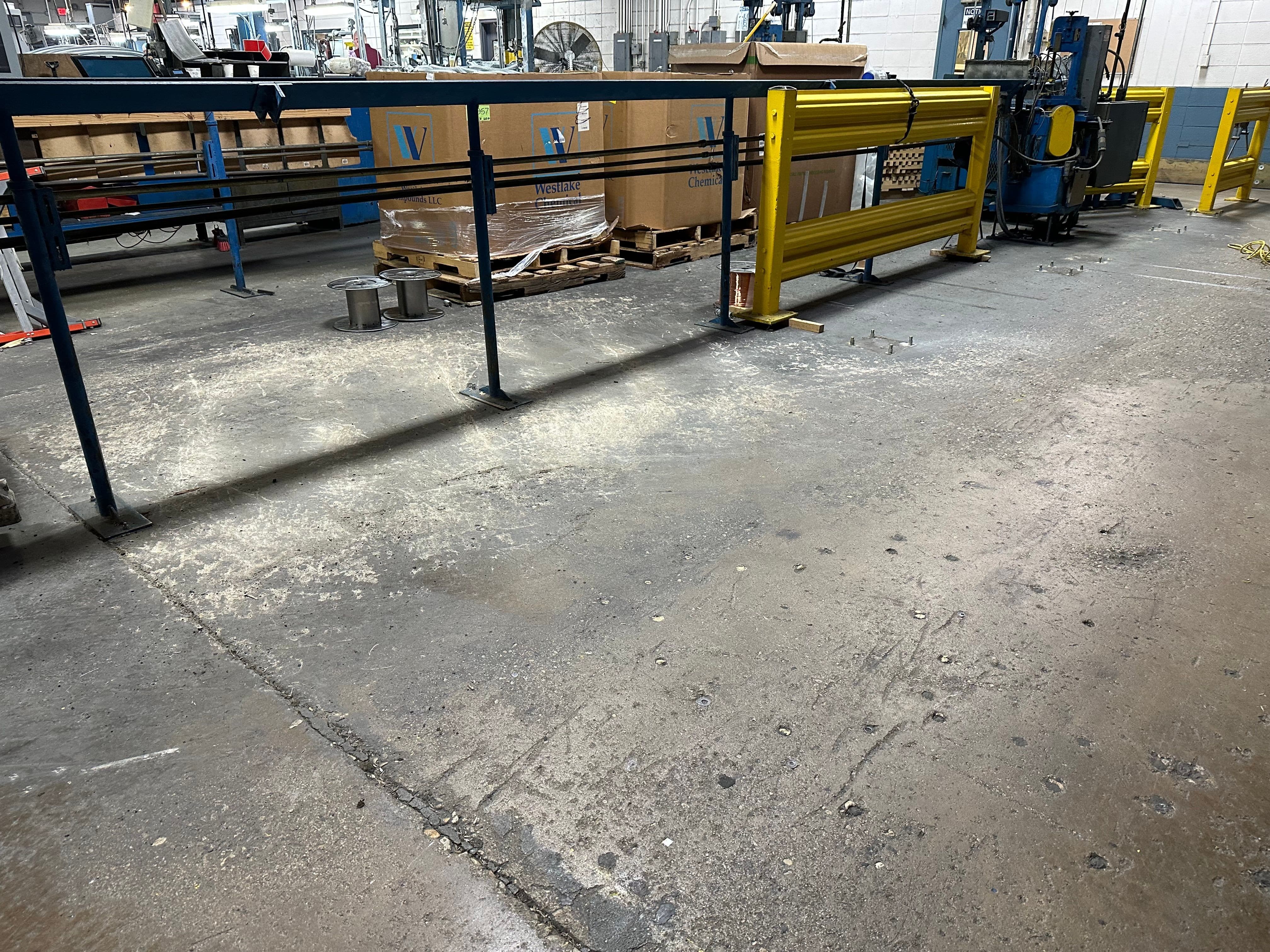 damaged concrete floor in warehouse
