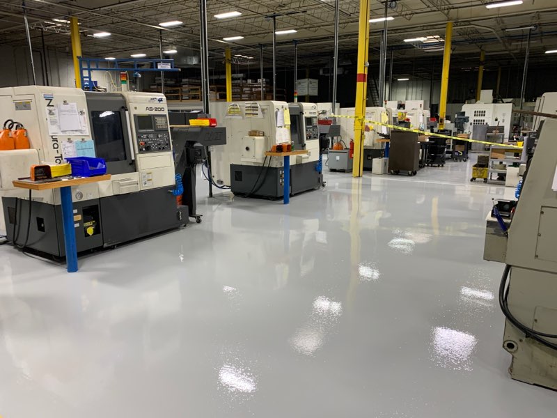 epoxy coating in a manufacturing facility