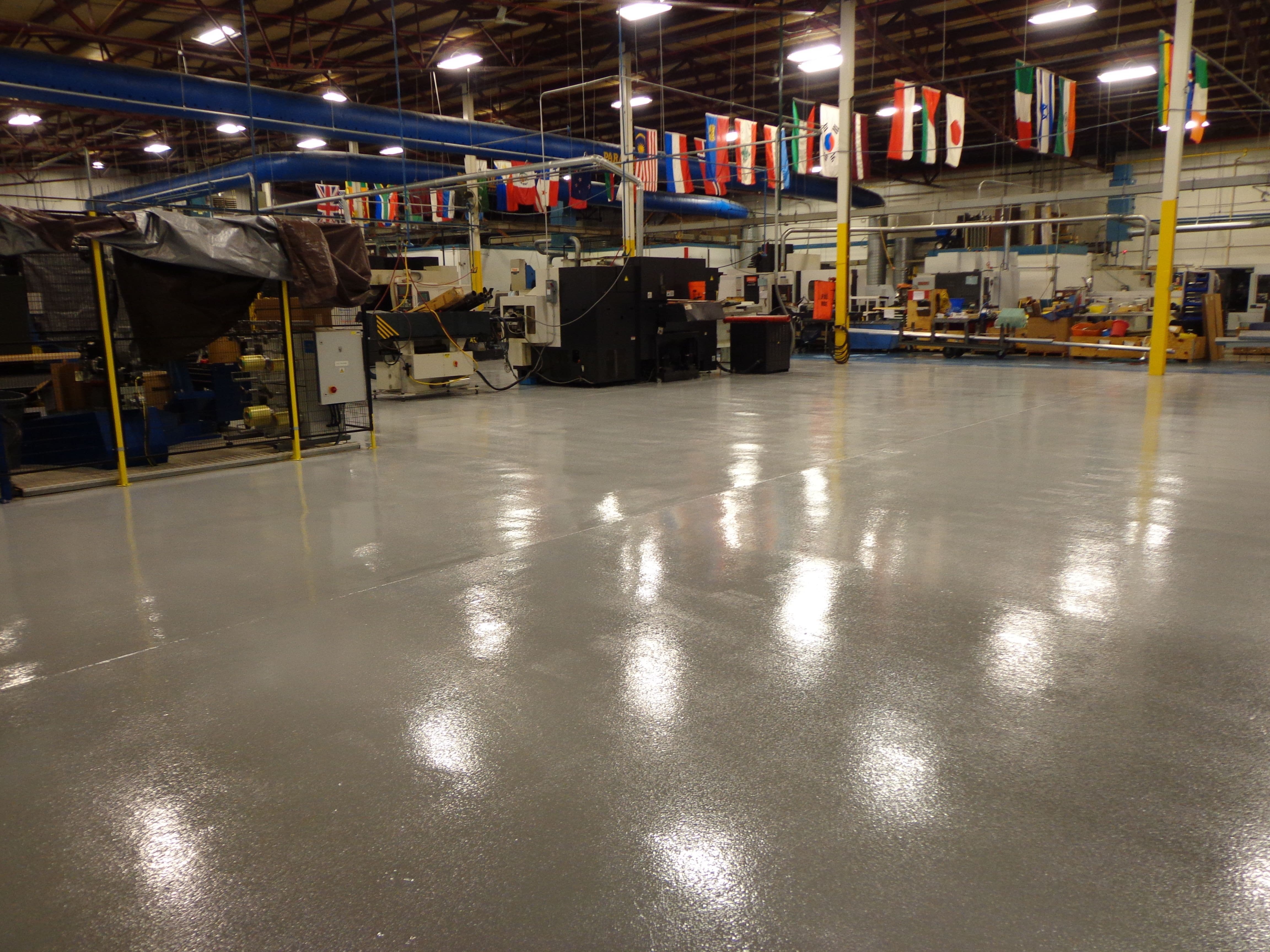 urethane floor coating in manufacturing environment