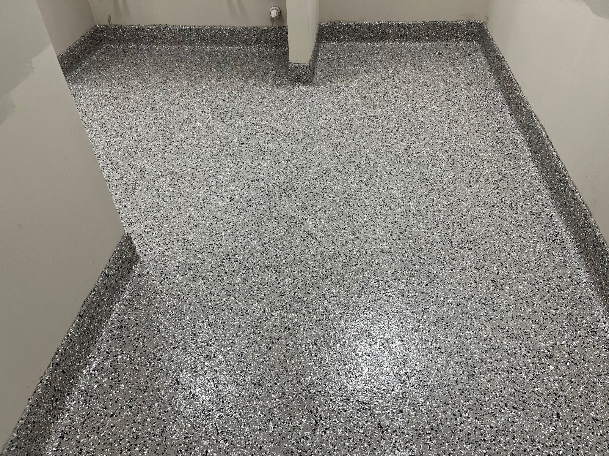 cove base coating in women's restroom